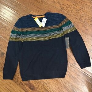 Capsule Chest Stripe Crew Neck Pullover Sweater Navy Multicolor Size M NWT